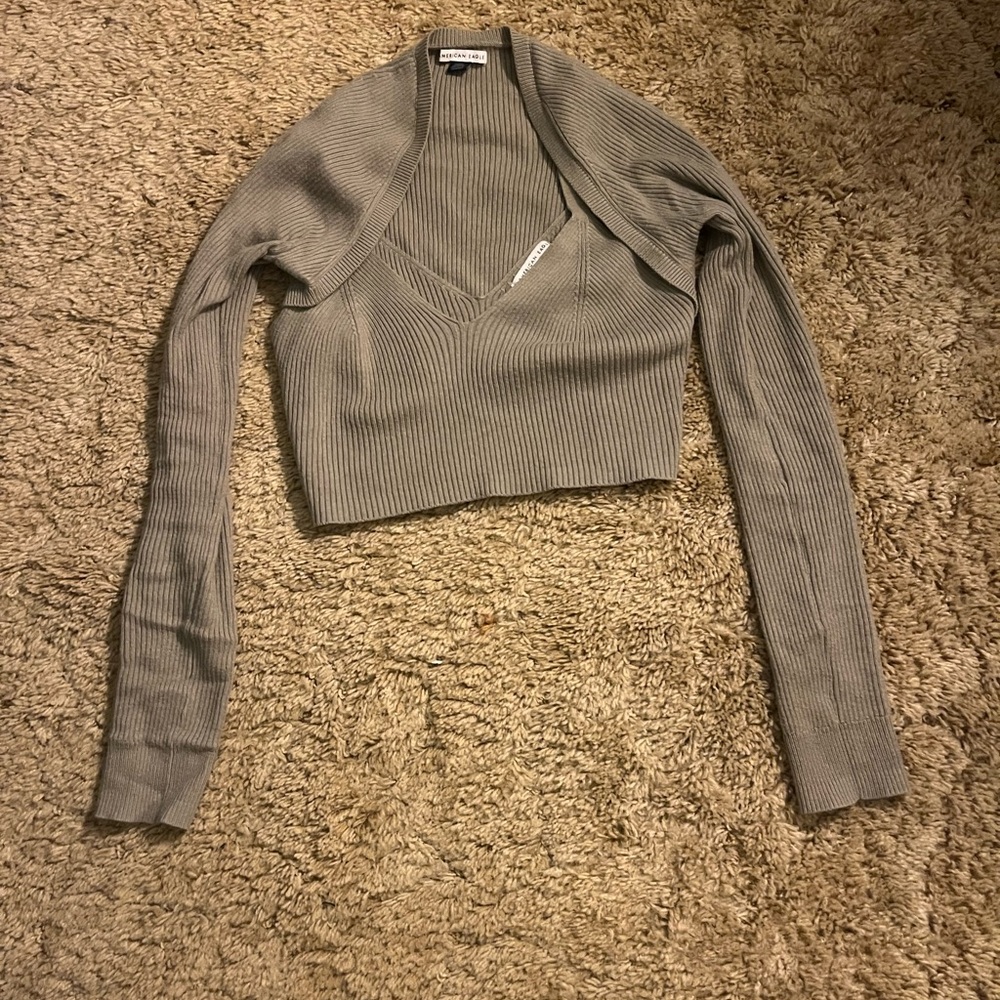 Green Two Piece Women's Sweater